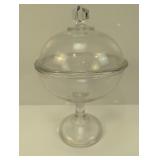 (1) Clear Glass Lidded Compote