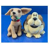 (2) Dog Figurine & Plush Toy