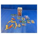 (1) Assorted Christmas Ornaments & Santa Tin