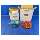 (2) Silvestri Glass Snack Plates