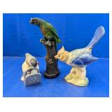 (3) Assorted Bird Figurines