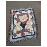 Woven Teddy Bear & Train Tapestry Throw Blanket
