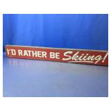 (1) Demdaco Skiing Wood Sign