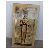 (1) Framed Egyptian Figure Art
