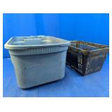 (2) Sterilite Tote & Black Storage Basket