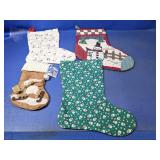 (4) Fabric Christmas Stockings