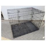 (1) Large Metal Dog Crate with Tray Base