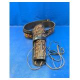 (1) Tooled Leather Belt with Holster