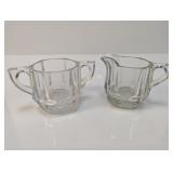 (2) Clear Glass Cream & Sugar Set