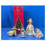(5) Holiday Style 14in Fiber Optic Tree & Santas