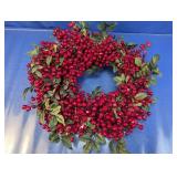 (1) Red Berry & Greenery Holiday Wreath