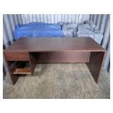 (1) Rectangular Brown Office Desk