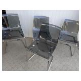 (4) Modern Clear Smoke Chairs