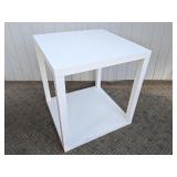 (1) White Open Square Side Table