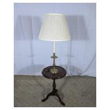 Table Lamp With Side Table And Fabric Shade