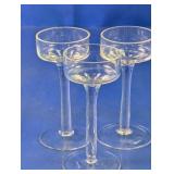 (3) Clear Glass Coupe Stemware Glasses