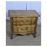 (1) Wooden Two-Drawer Nightstand