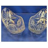 (2) Glass Starburst Serving Bowls