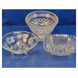 (3) Glass Decorative Bowl Set
