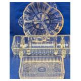 (3) Glass Serving Tray Set