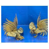 (2) Cast Iron Fighting Roosters