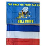 (2) Seabees Military Flags