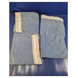 (3) Vintage Bath Towels w/ Scalloped Trim Trio