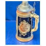 (1) German Ceramic Beer Stein w/ Pewter Lid