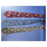 (3) Assorted Patterned Neckties