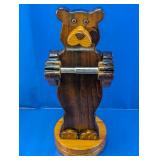 (1) Wooden Bear Paper Towel Holder