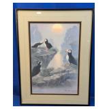 (1) Tok Hwang Framed Puffin Art Print