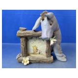 (1) Ceramic Donkey Photo Frame Figurine Tabletop