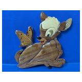 (1) Wood Deer Wall Decor With Butterfly Cutout