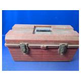 (1) Red Plastic Tool Box With Metal Latches