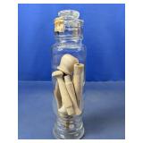 (1) Glass Jar w/ Wooden Utensils Set