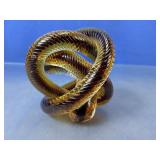 (1) Hand Blown Glass Coiled Snake Figurine Decor