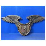 (1) Metal Winged Heart Wall Clock Steampunk Style
