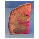 (1) Pink Agate Crystal Slice Decor