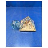 (2) Coastal Glass & Seashell Decor Pieces