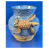 (1) Handcrafted Turtle Ceramic Vase