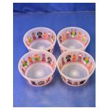 (4) Frosted Plastic Holiday Dog Bowls