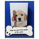 (2) Dog-Themed Notepad w/ Pen & Bone Sign