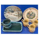 (9) Ceramic Plates & Mugs Set - Cooksville & More