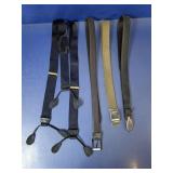 (4) Assorted Belts & Suspenders