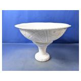 (2) Vintage White Milk Glass Serving Pieces Duo