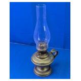 (1) Aluminum Oil Lamp With Glass Chimney