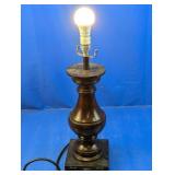 (1) Wooden Table Lamp w/ Outlet Base