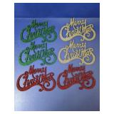 (6) Glitter Merry Christmas Cutout Decor Set