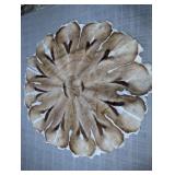Round Patchwork Animal Hide Area Rug