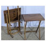 (2) Wooden Folding Side Tables